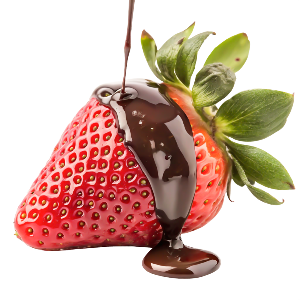 Delicious Strawberry Dipped in Melted Chocolate, Gourmet Dessert png