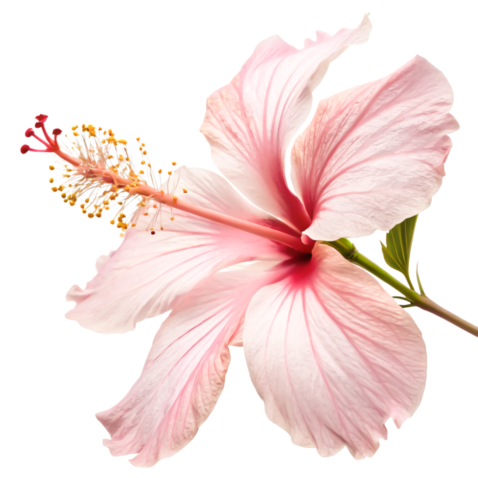 Delicate Pink Hibiscus Flower Blossom Isolated on png
