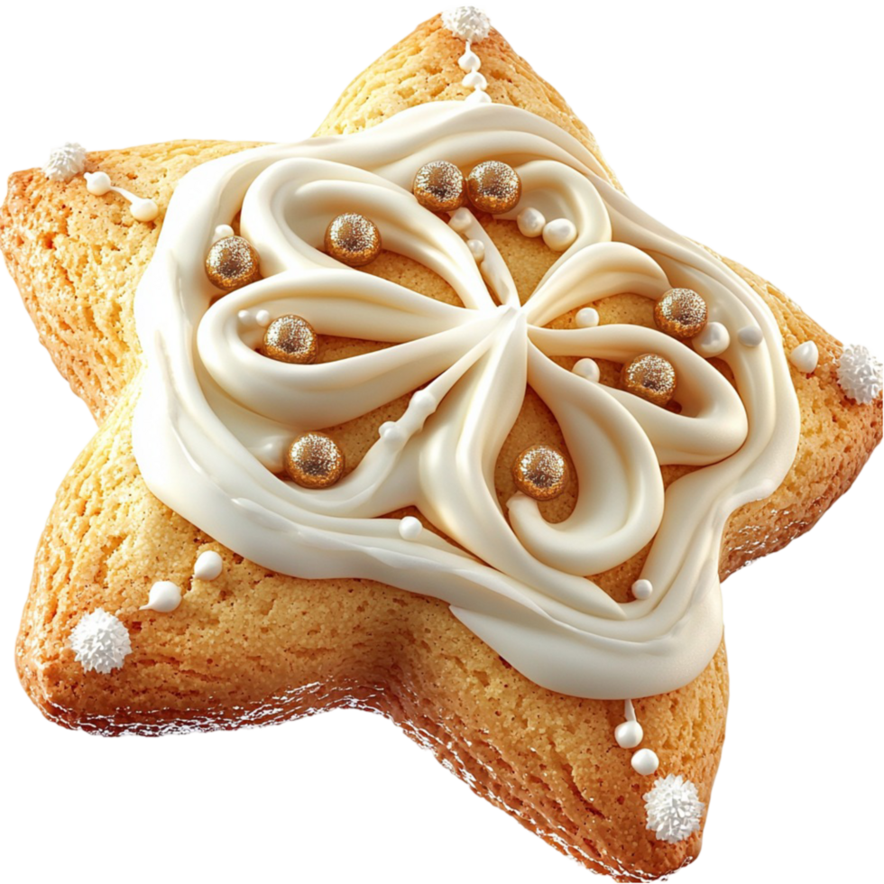 Festive holiday cookie white icing elegant detailed patterns png