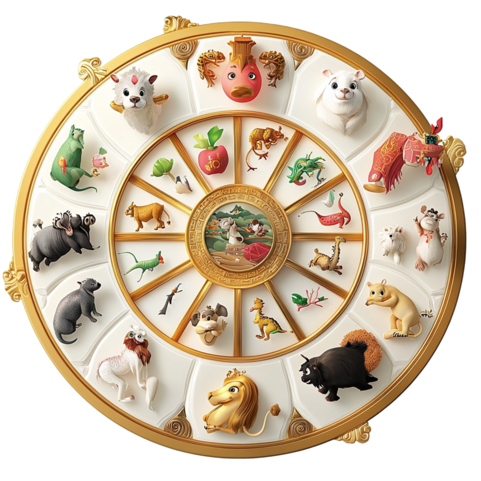 Vintage clock zodiac signs marking hours intricateistic details png