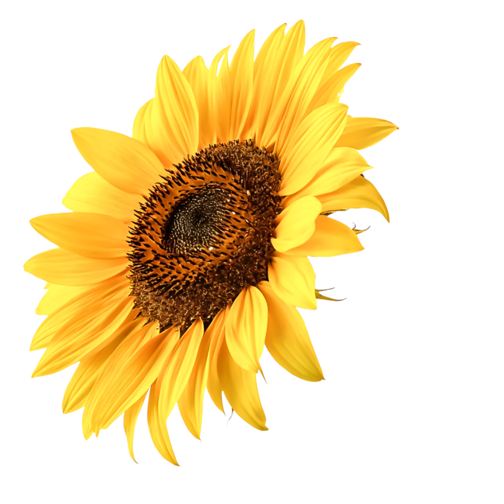 Vibrant Single Sunflower Blossom Isolated on White Background png