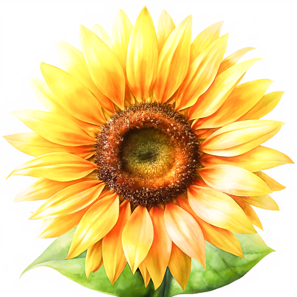 Vibrant Watercolor Sunflower Blossom Summer Floral Illustration, Botanical Art png