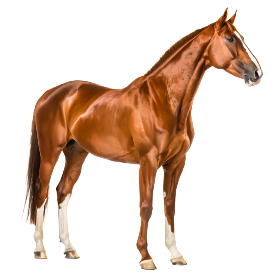 Majestic Chestnut Horse Stunning Profile Photography for Equestrian Stock png
