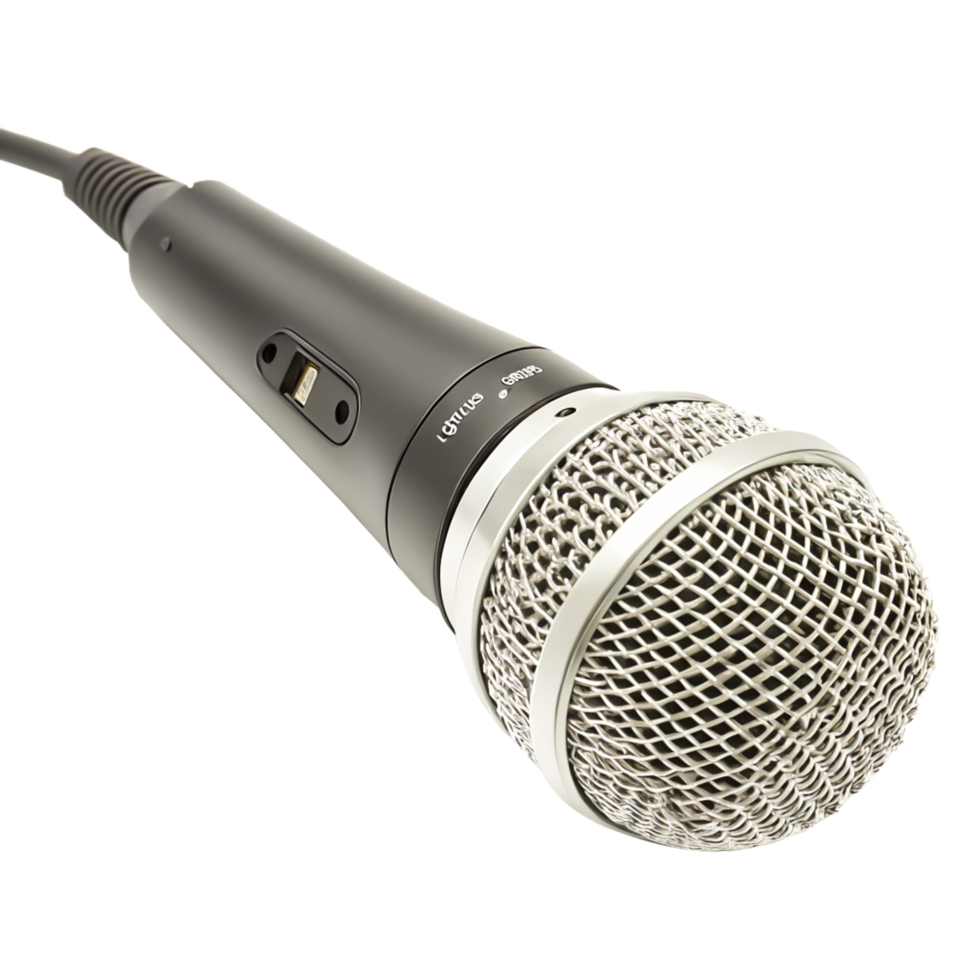 Professional Condenser Microphone with Cable, Isolated on White Background png