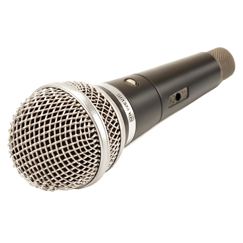 Professional Dynamic Microphone Isolated on White Background for Music, Podcast, and Broadcasting png