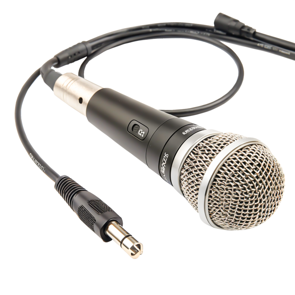 Professional Condenser Microphone with Cable, Studio Recording Equipment, Audio png