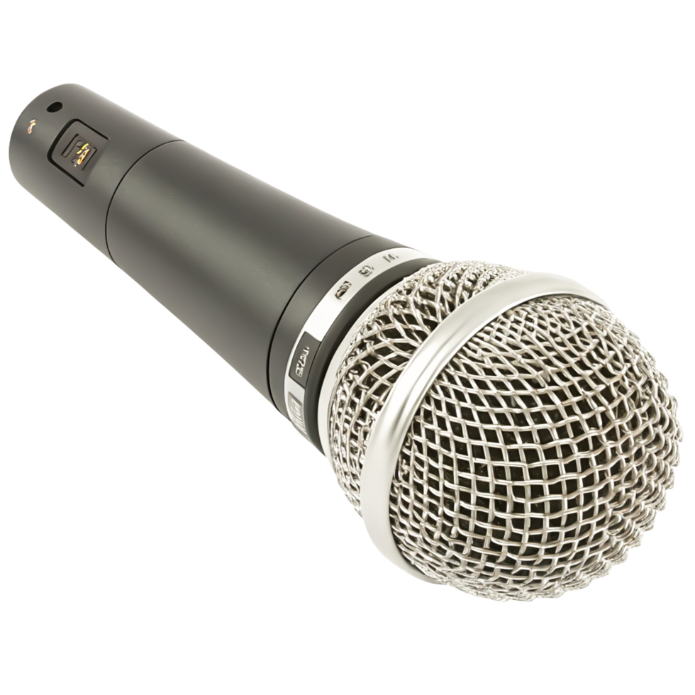 Professional Dynamic Microphone Isolated on White Background, Studio Recording Equipment png