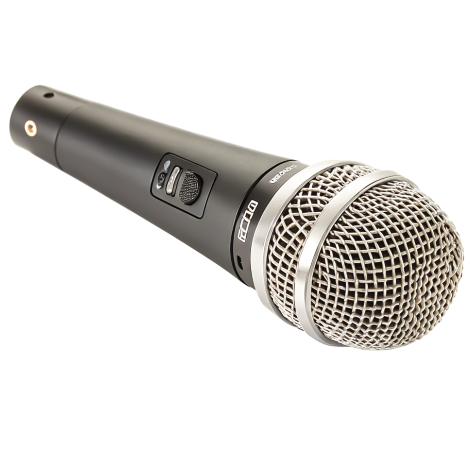 Professional Dynamic Microphone with Controls, Isolated on White Background png