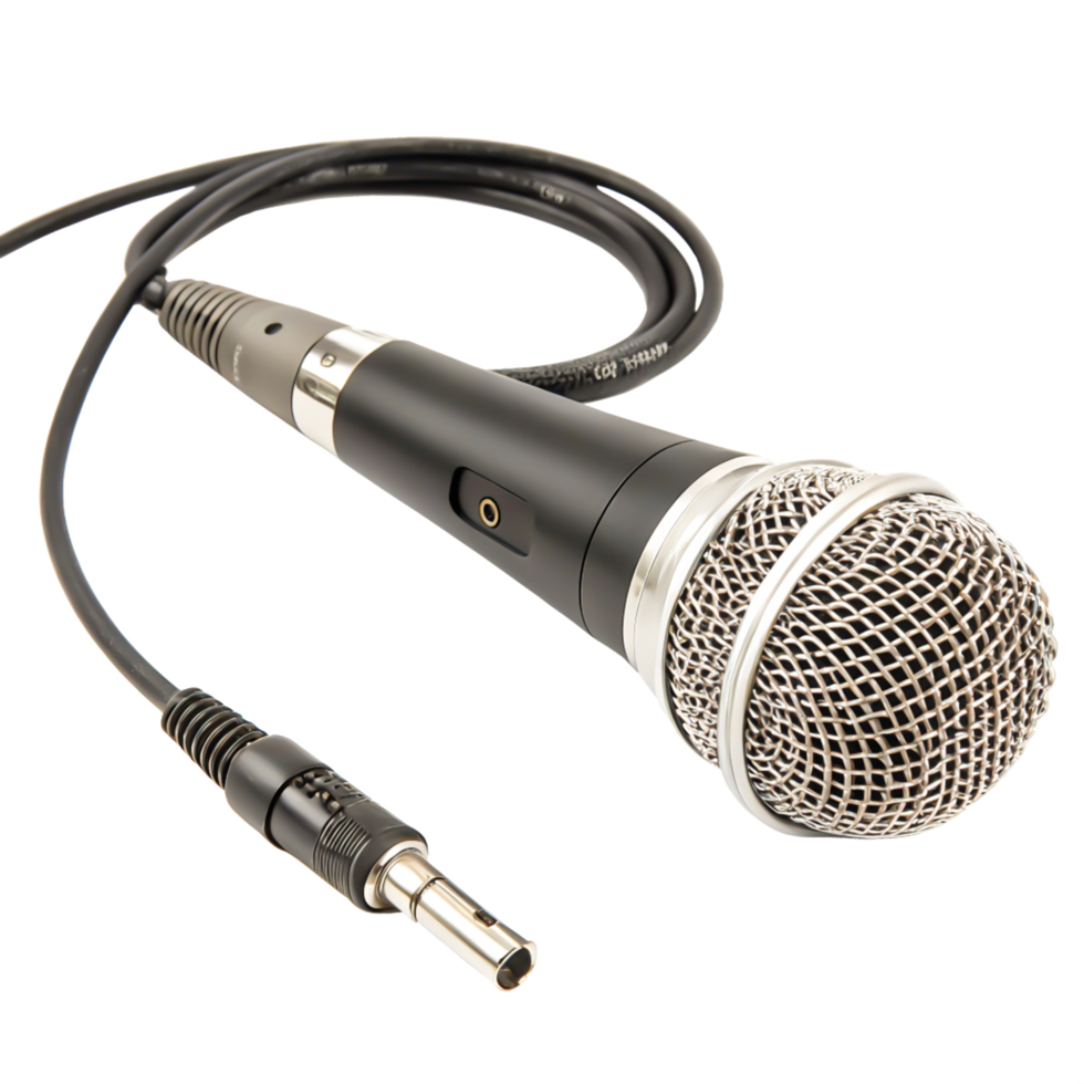 Professional Wired Microphone with Cable, 3.5mm Jack, Studio Recording Equipment png