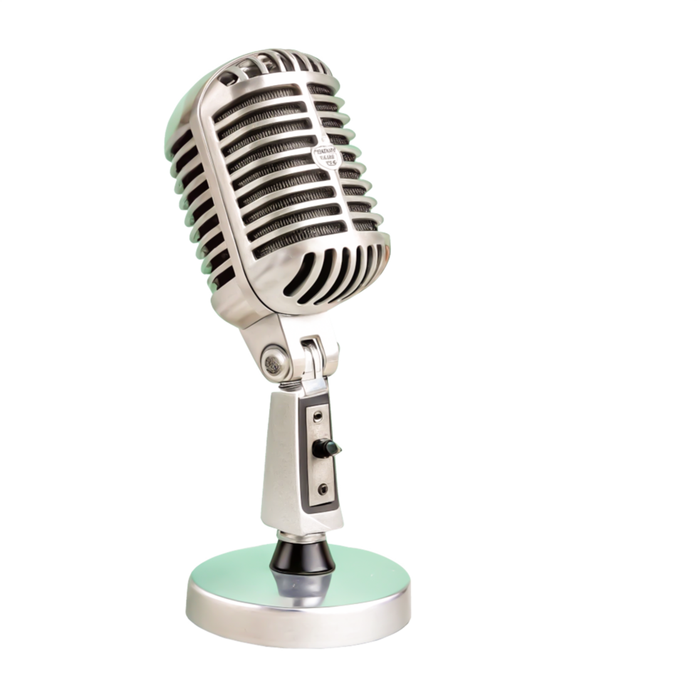 Vintage Retro Microphone Studio Recording Broadcast Podcast Equipment png
