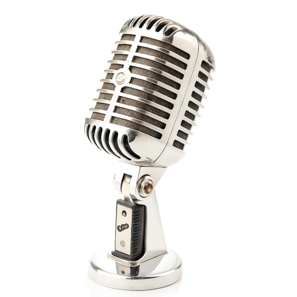 Vintage Retro Microphone Studio Recording, Broadcasting, Podcast Equipment png