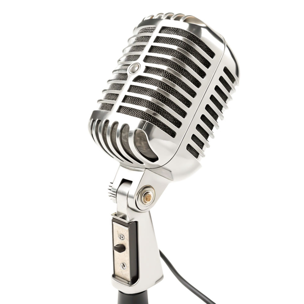 Vintage Retro Microphone Studio Recording, Broadcast, Podcast Equipment png