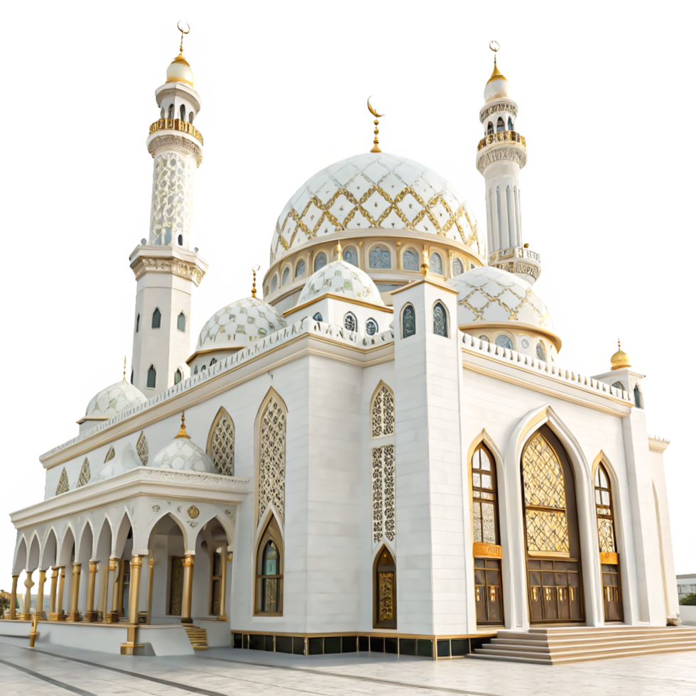 Stunning White and Gold Mosque Architecture Islamic Building Design png