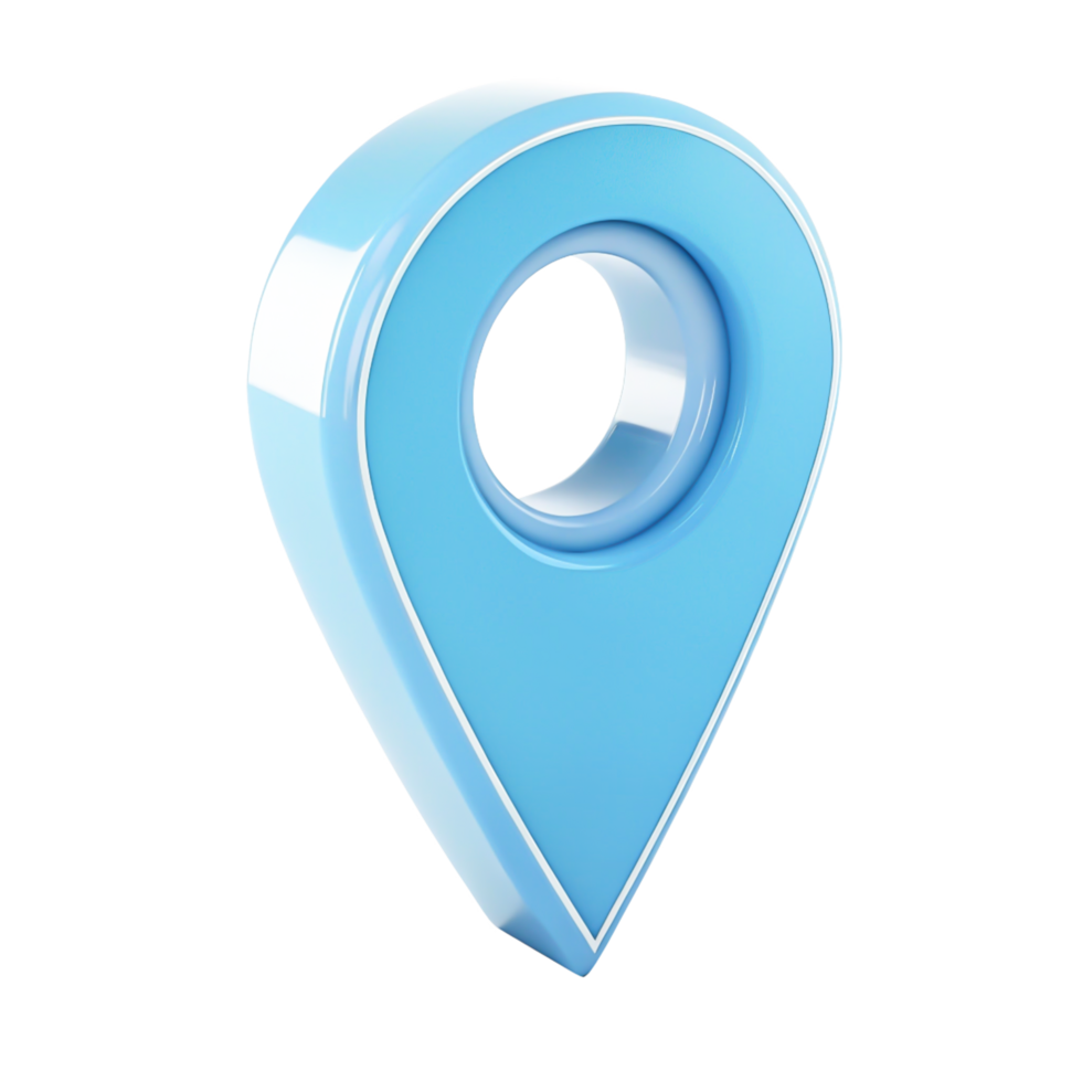 3D Blue Glossy Location Pin Icon Navigation Marker for Maps GPS png