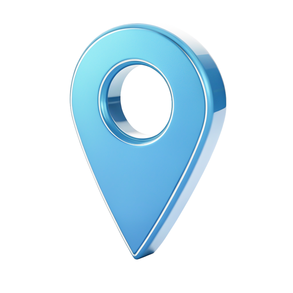 3D Shiny Blue Location Pin Icon GPS Navigation Marker for Maps png