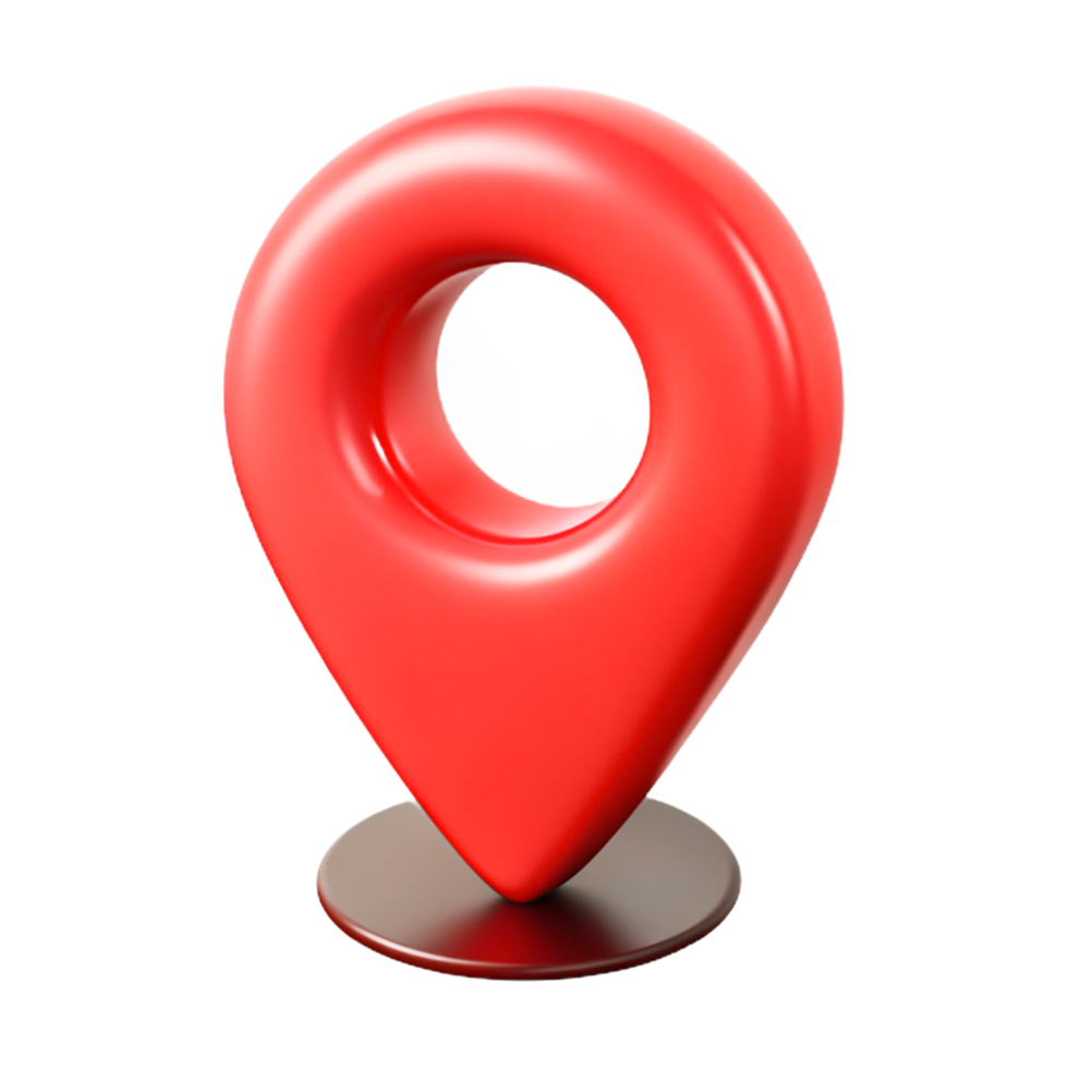 3D Red Location Pin Icon Realistic GPS Marker for Maps and Navigation png