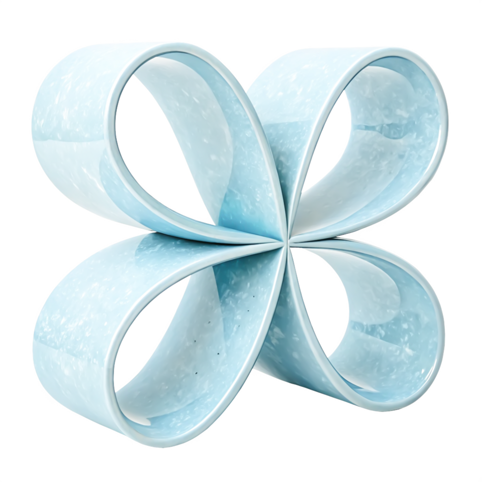 Abstract Blue Swirl Design Modern 3D Render of Intertwined Curves png