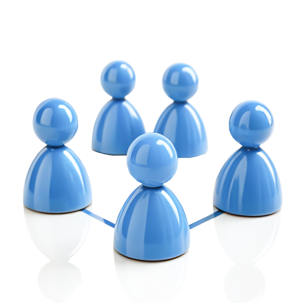 Blue 3D People Network Connection Teamwork, Collaboration, and Communication Concept png