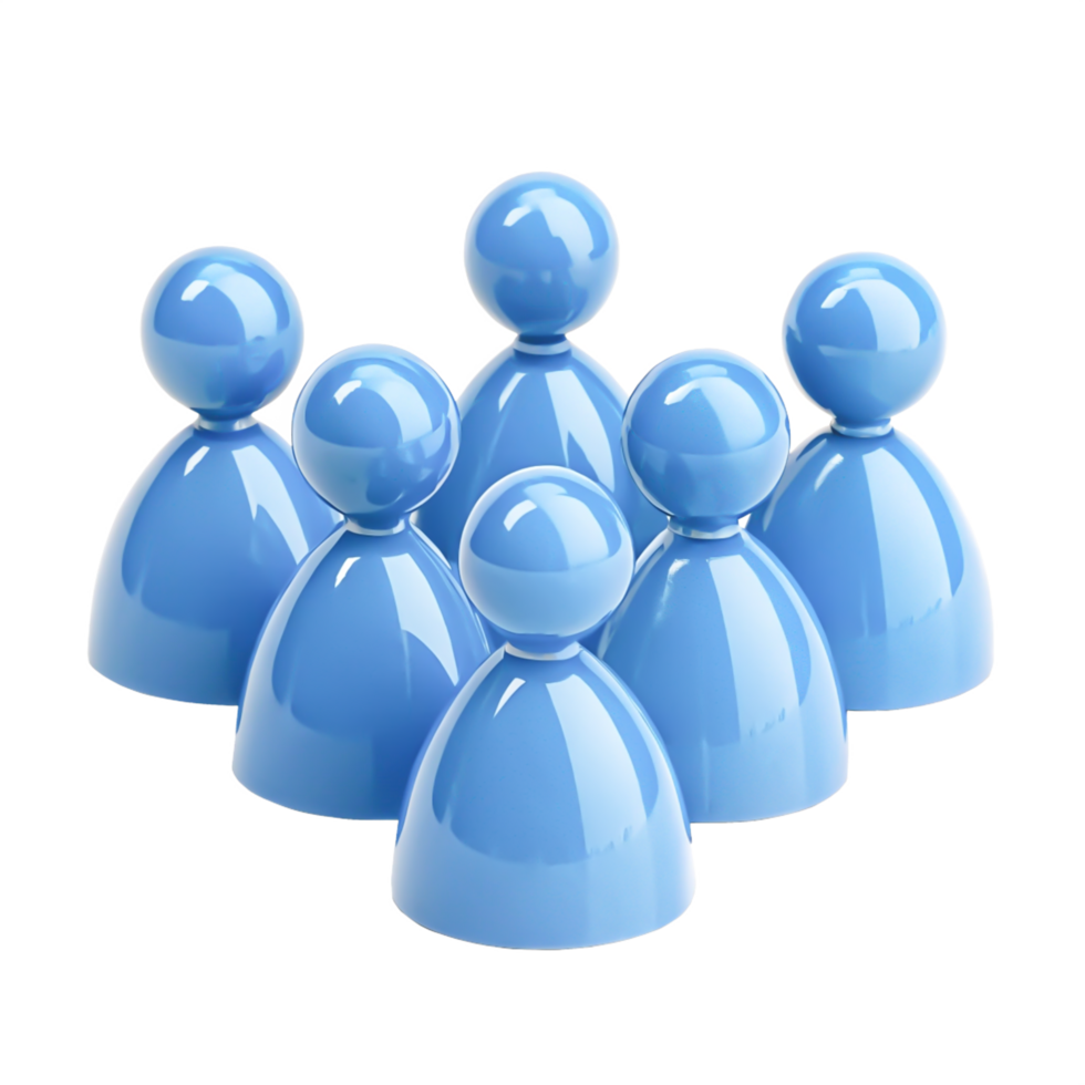 Blue 3D Glossy People Icons Teamwork, Community, Collaboration png