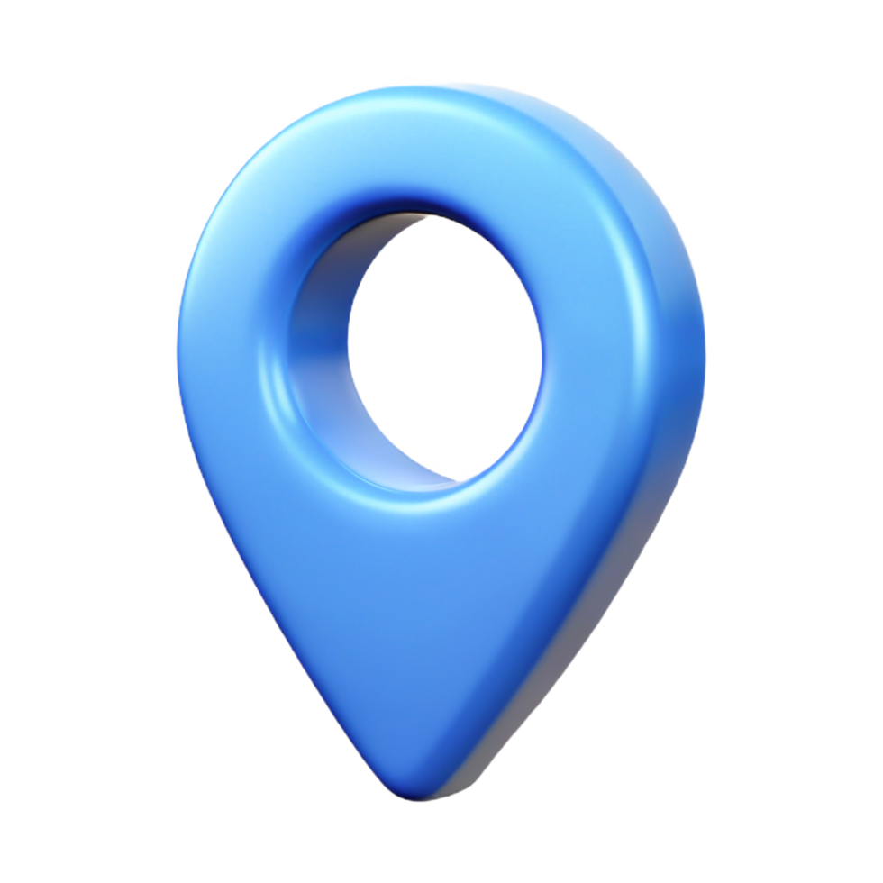 3D Blue Location Pin Icon Modern, Smooth, Glossy Map Marker png