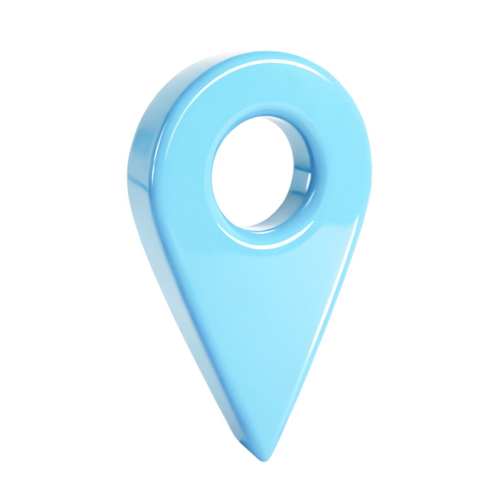 3D Shiny Light Blue Location Pin Marker Icon, GPS Navigation Symbol png