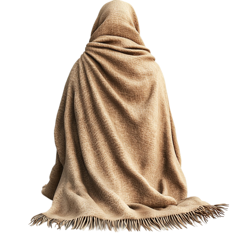 Soft beige blanket draped elegantly cozy warm inviting texture png