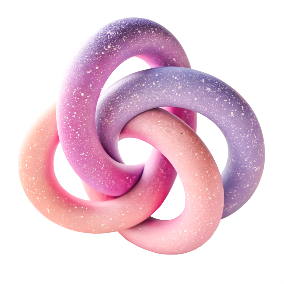 Abstract Intertwined Rings Pink, Purple, and Gradient 3D Design Element png