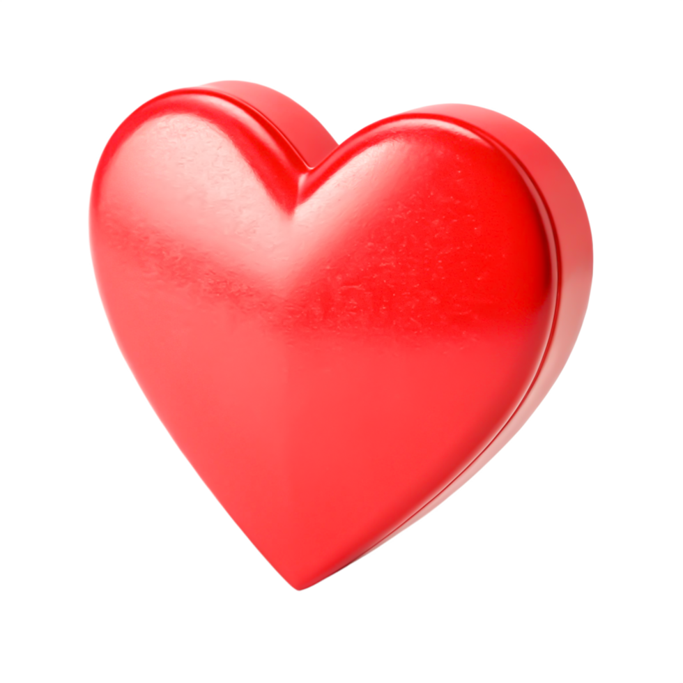 3D Render Red Heart Shape, Valentine's Day Love Symbol, Romantic Icon png