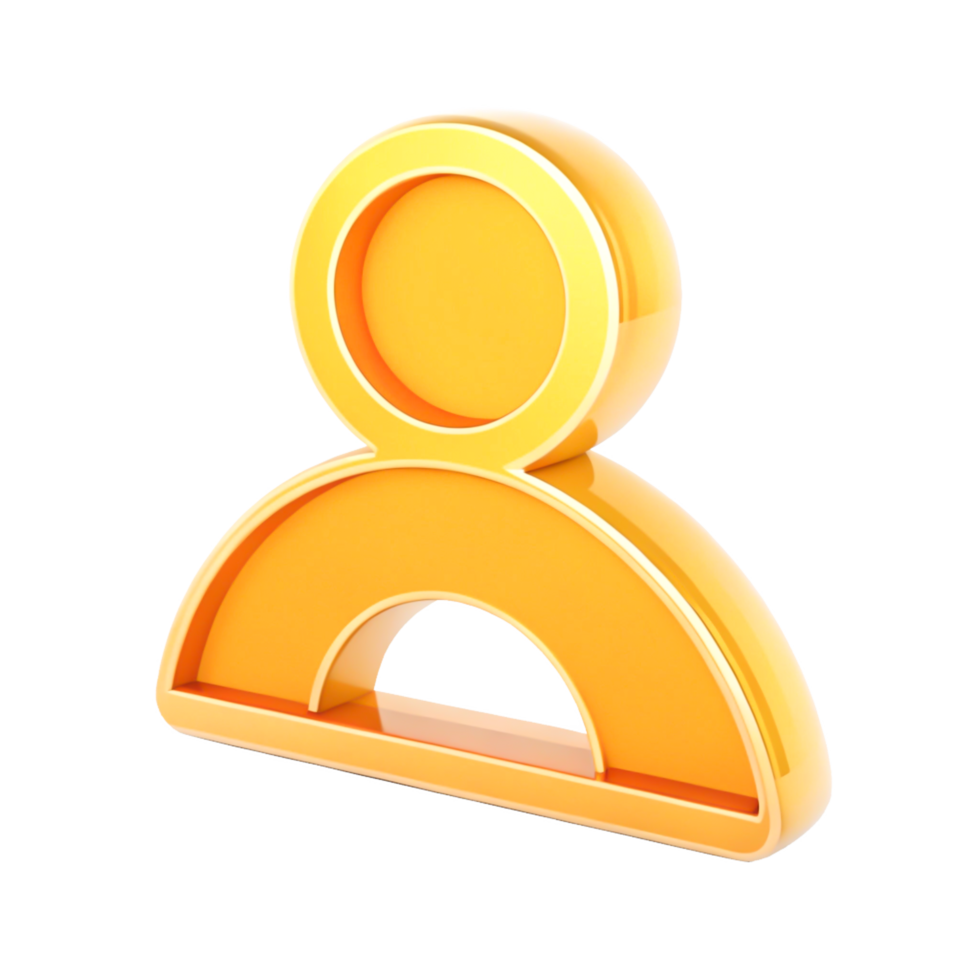 3D Golden User Icon Modern Profile Symbol for App, Website UI Design png