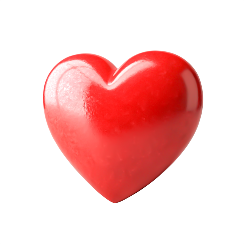 3D Rendered Shiny Red Heart Valentine's Day png