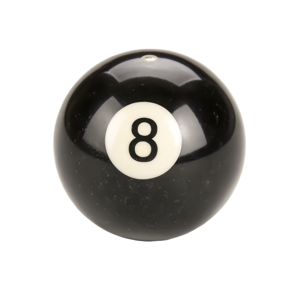 Close-up of Eight Ball, Billiards Ball, Pool Ball, Number Eight, Black Sphere png