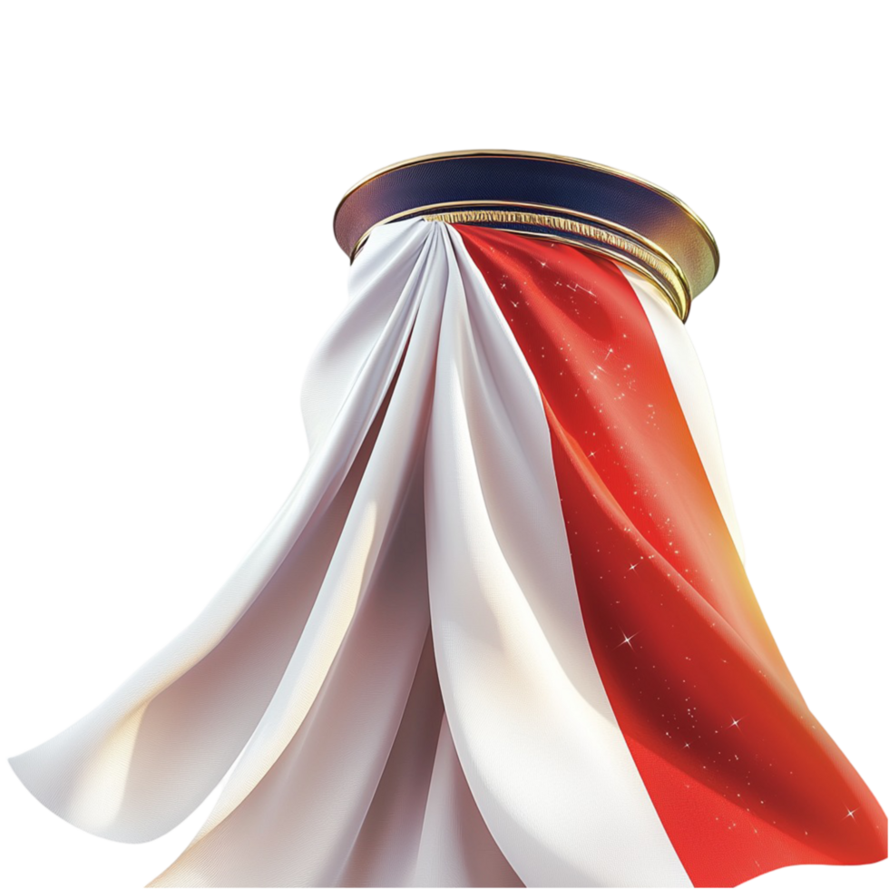 Elegant flowing fabric displaying the national colors in a stylish design png