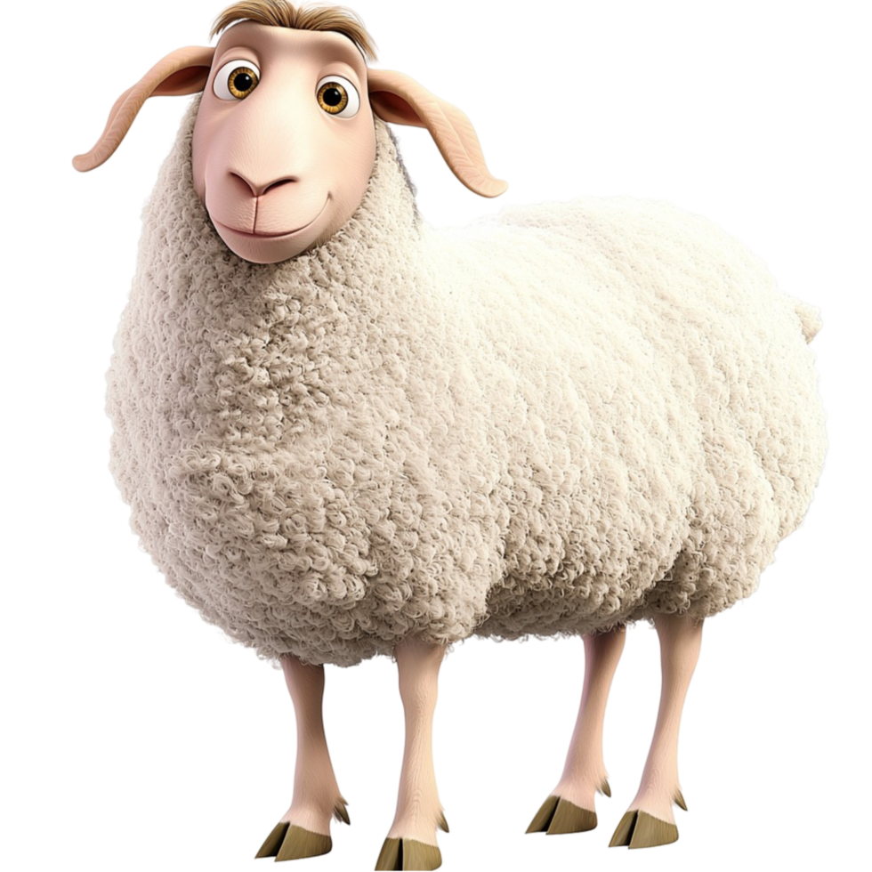 Woolly white sheep sting soft fluffy curly fur png