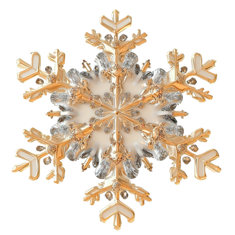 Elegant golden snowflakes intricately designed shimmering sparkling textures png