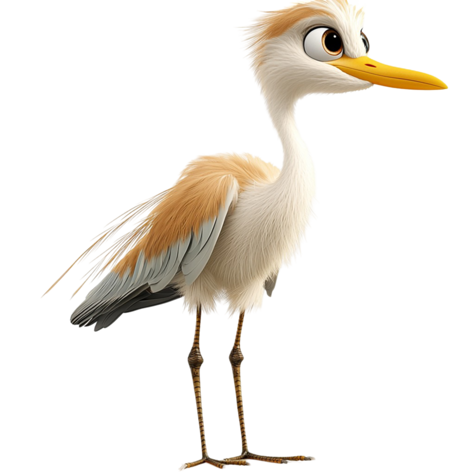 Tall white heron sting gracefully near the waters edge looking for fish focused eyes png