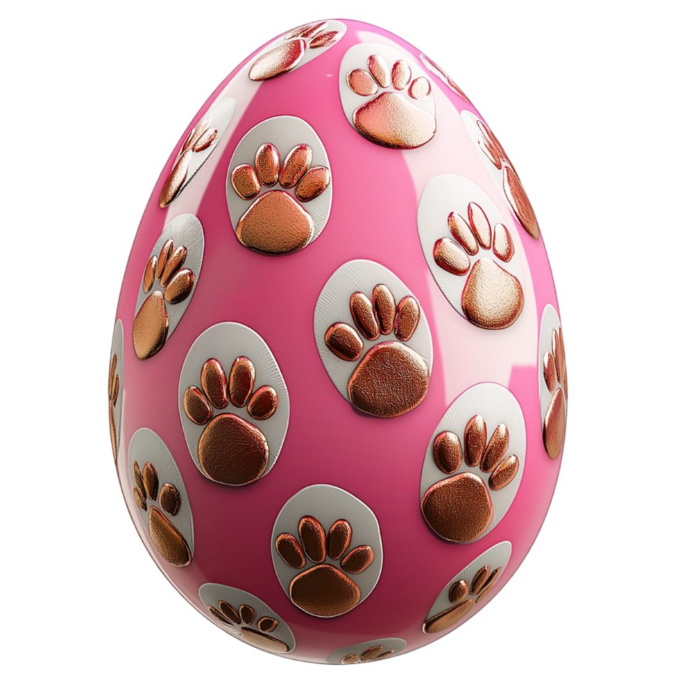 Decorative Easter egg ed beautiful golden pink patterns covering its surface png