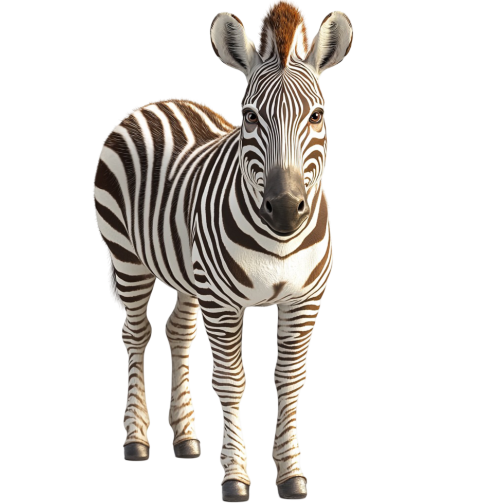 Beautiful black white striped zebra sting confidently in the wild looking strong graceful extremely majestic png