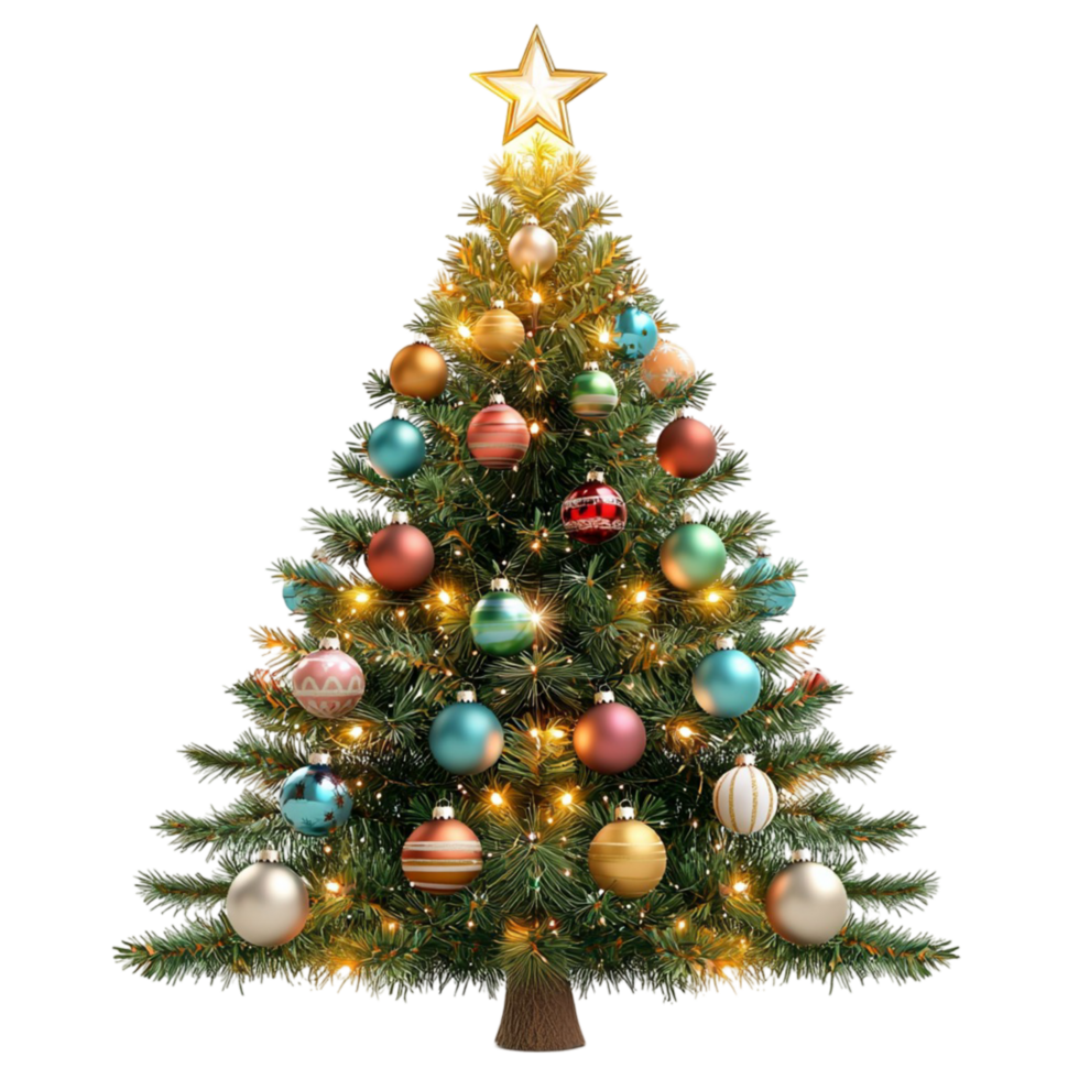 Elegant Christmas tree covered in sparkling golden decorations shining brightly ready for joyful holiday celebrations png