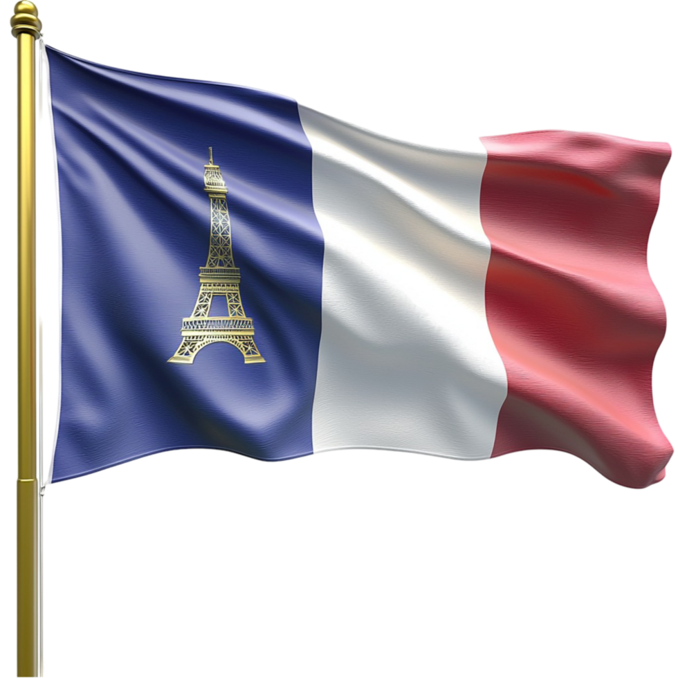French national flag waving proudly in the wind looking elegant patriotic symbolizing unity strength history png