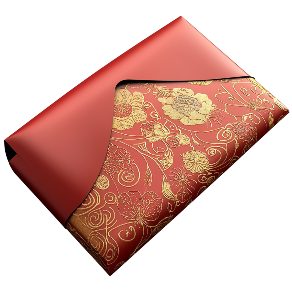 Luxurious red envelope intricate golden patterns looking festive elegant perfect for special occasions png