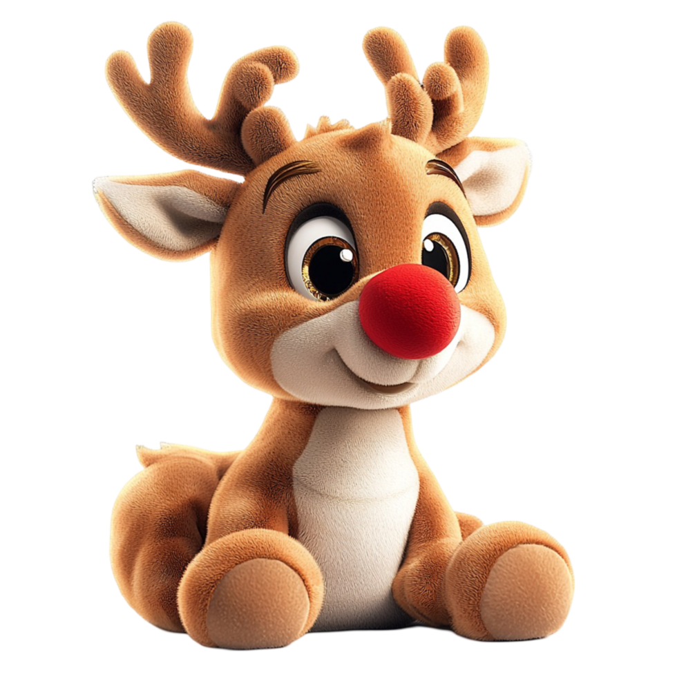 Cute reindeer a red nose looking playful joyful perfect for Christmas holiday decorations festivities png