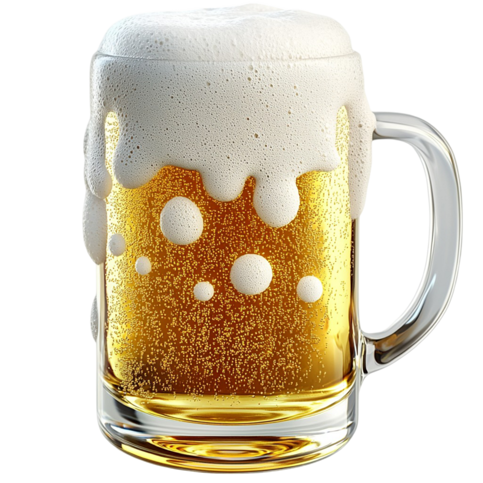 Frosty glass of cold beer foam on top looking refreshing delicious perfect for celebrations png
