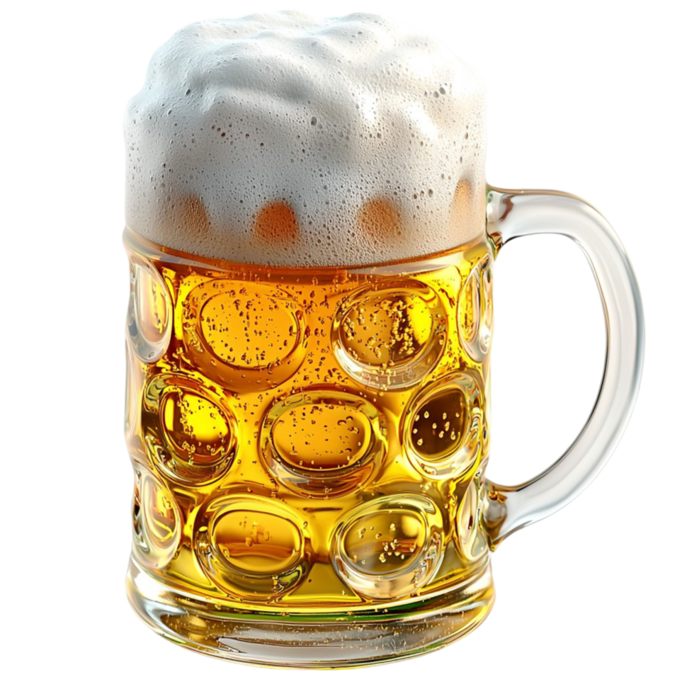 Classic beer mug a foamy top looking refreshing tasty perfect for social gatherings png