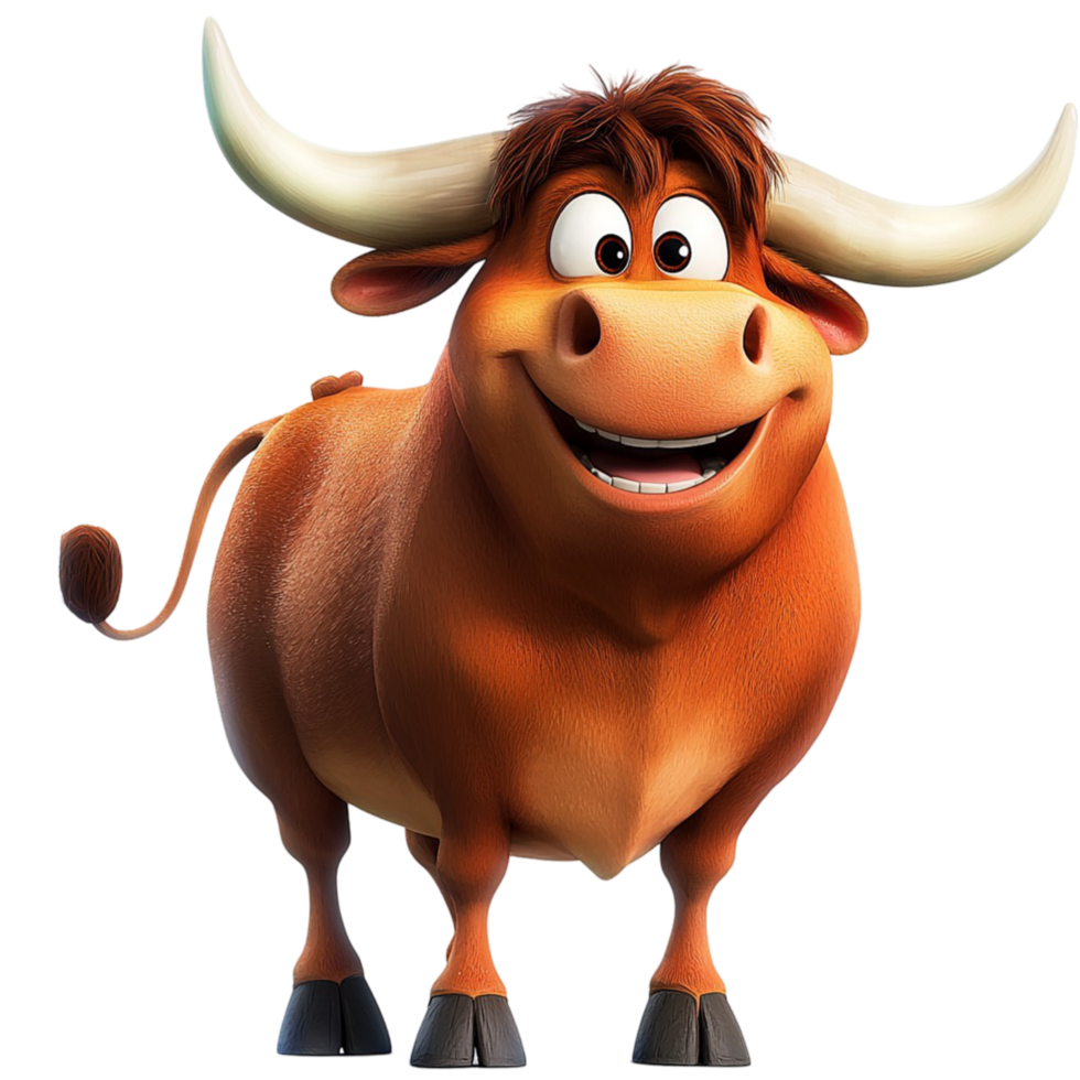 Strong muscular brown bull sting confidently looking powerful determined symbolizing strength resilience png