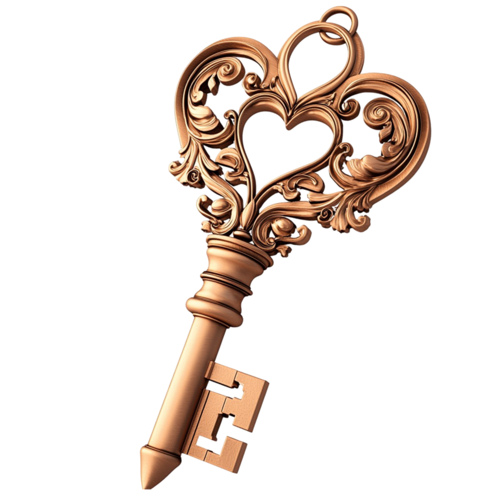 Ornate golden key intricate details looking vintage magical perfect for collectors fantasy lovers png