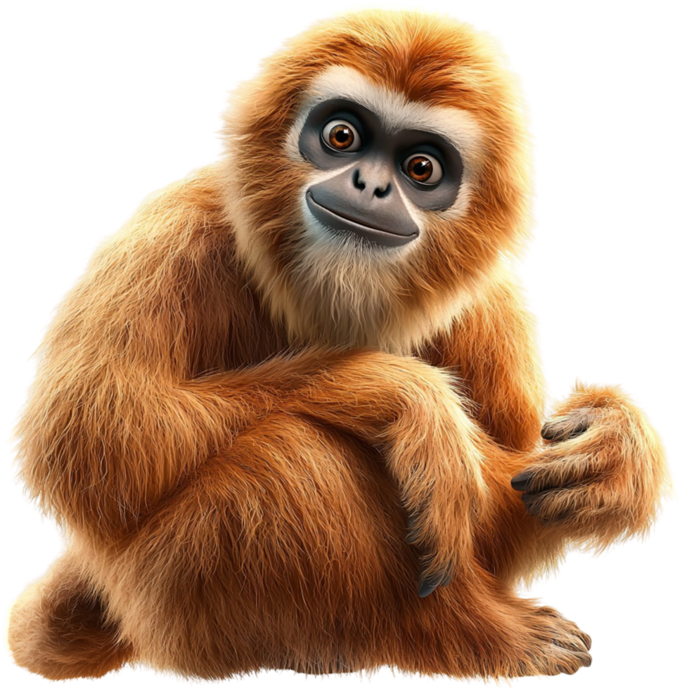 Golden monkey sitting thoughtfully looking intelligent curious perfect for wildlife enthusiasts collectors png
