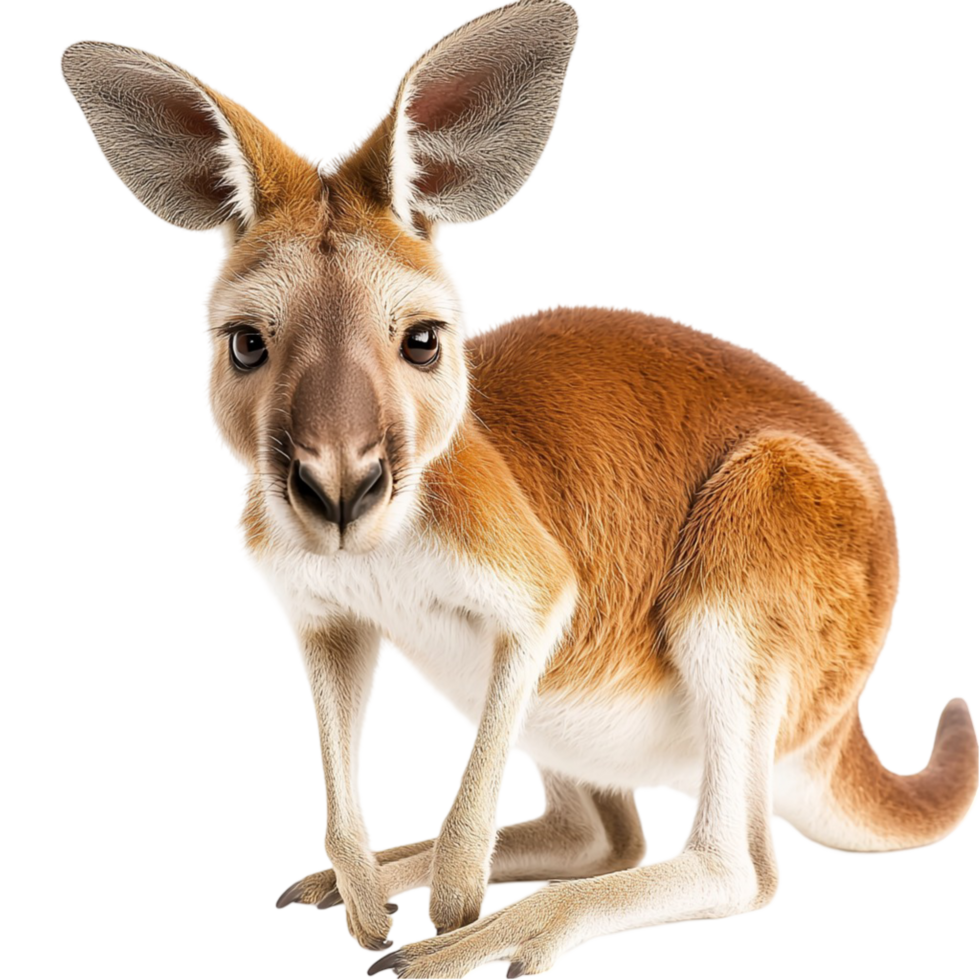 Brown kangaroo sting tall looking strong agile perfect for wildlife enthusiasts Australian animal lovers png