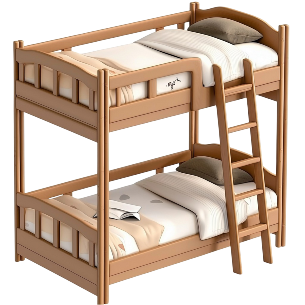 Wooden bunk bed sturdy frame looking functional practical perfect for spacesaving bedroom designs png
