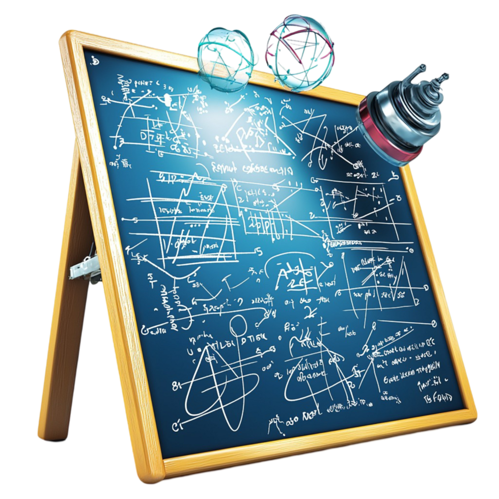 Large blackboard mathematical equations looking intellectual academic perfect for science education lovers png