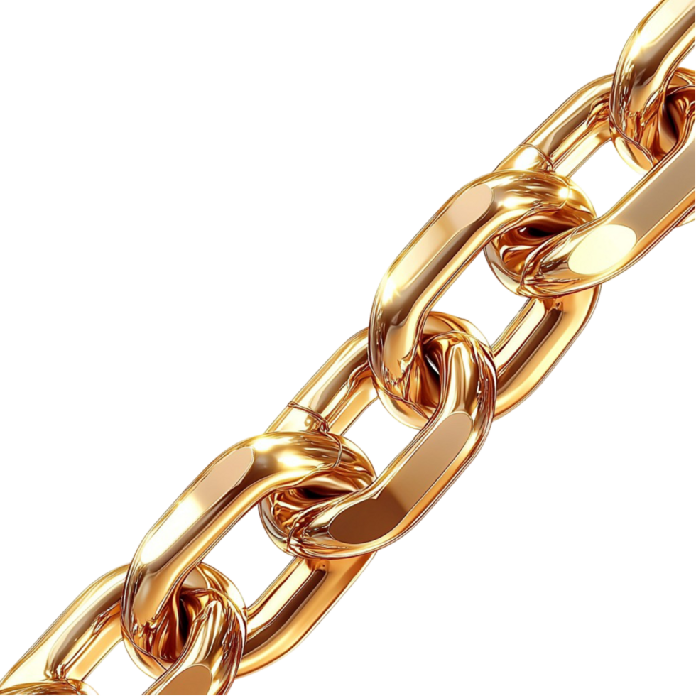 Shiny golden chain link intricate details looking luxurious stylish perfect for jewelry enthusiasts png